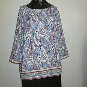 J. Jill paisley print tunic blouse
